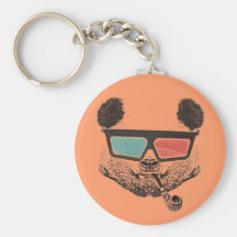 Vintage Panda glasses3-D Schlüsselband