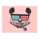 Vintage Panda glasses3D Postkarten