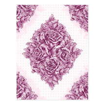 Vintage Rosen in Lila Postkarte