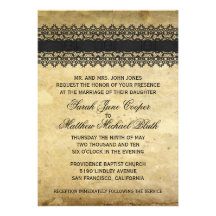 Vintage Spitze-Hochzeit Personalisierte Einladungskarte