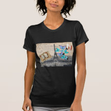 Vintage Turm-Schmetterlingsmode Paris Effiel Tshirts