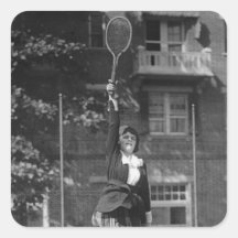 Vintage Zwanzigerjahre Tennis-Mode Quadrataufkleber
