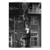 Vintage Zwanzigerjahre Tennis-Mode Grußkarte