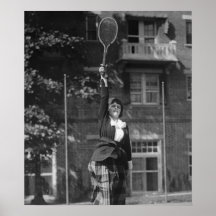 Vintage Zwanzigerjahre Tennis-Mode Posterdrucke