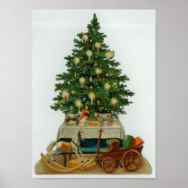 Vintager Baum und hölzerne Spielwaren