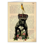 Vintager Buch-Seiten-französische Bulldoggen-König Karte