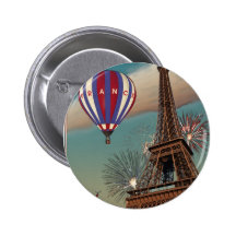 Vintager Eiffel-Turm Anstecknadelbutton