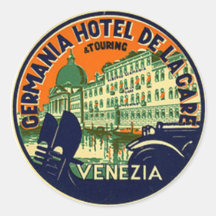 Vintager Hotel-u. Reise-Aufkleber