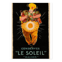 Vintager Koch "Le Soleil" Postkarte