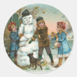 Vintager Snowmanaufkleber