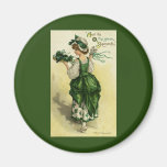 Vintager St Patrick Tag, Frauen-grüne Kleeblätter Magnete