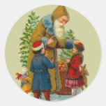 Vintager Weihnachtsmann-Aufkleber