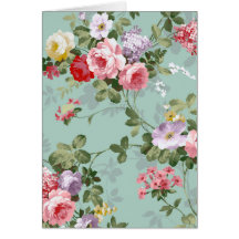 Vintages elegantes rosarotes Rosen-Muster Karten