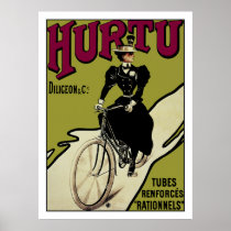 Vintages Fahrrad-Plakat: Hurtu Fahrräder