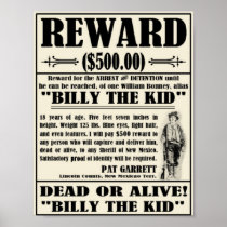 Vintages gewolltes Plakat Billy das Kind