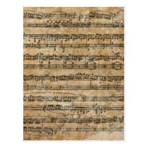 Vintages Musik-Blatt Postkarte
