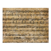Vintages Musik-Blatt Postkarten