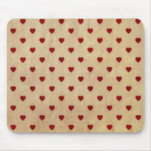 Vintages Papierpolka-Herz-Muster Mauspad
