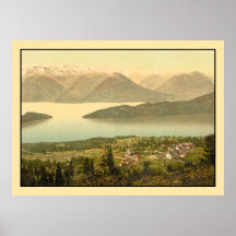 Vintages Schweizer Panorama von Rigi Kaltbad Plakate