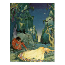 Violette dormant dans la forêt cartes postales
