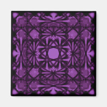 Violettes Deko-Kleeblatt Kühlschrankmagnet