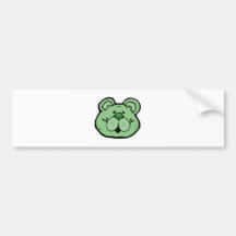 visage bleu mignon d'ours autocollants pour voiture