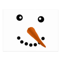 VISAGE DE BONHOMME DE NEIGE CARTE POSTALE
