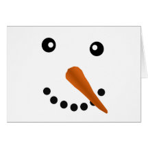 VISAGE DE BONHOMME DE NEIGE CARTES DE VŒUX