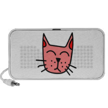 Visage de chat de bande dessinée haut-parleurs de voyage