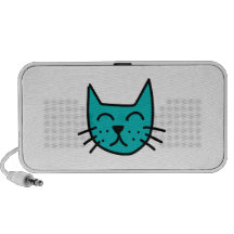 Visage de chat de bande dessinée haut-parleurs iPod
