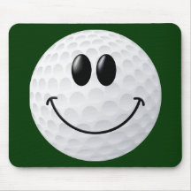 Visage de smiley de boule de golf tapis de souris