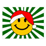 Visage de smiley de Père Noël de Noël Cartes Postales