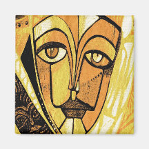 visage ensoleillé par Gregory Gallo Aimant Pour Réfrigérateur