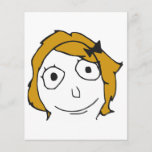 Visage jaune blond Meme de rage de cheveux de Derp Prospectus Personnalisés