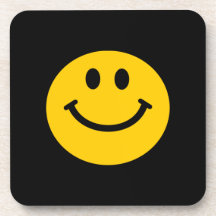 Visage souriant jaune dessous-de-verre