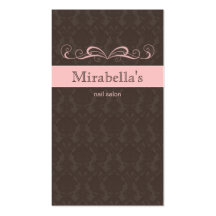 Visitenkarte-Damast-Strudel-Rosa Brown