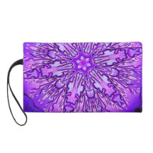 Vivid Purple Snowflake Wristlet Purses