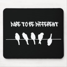 Vögel auf einem Draht - trauen Sie sich, unterschi Mousepads
