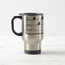 Vögel auf einem Zaun Becher Kaffeetasse