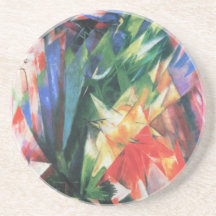 Vögel durch Franz Marc; Vogel, Vintager Expression Getränke Untersetzer