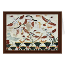 Vogel-Jagd-Detail durch Maler Der Grabkammer DES-N Grußkarten