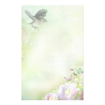 Vogel, Schmetterlinge, Blumen Personalisierte Druckpapiere