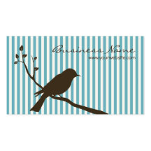 Vogel-Visitenkarte (blauer Streifen)