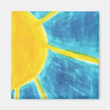 Voici venir The Sun Magnets Pour Réfrigérateur