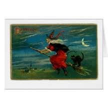 Vol de Halloween Carte De Vœux