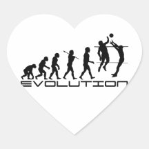 Volleyball-Spieler-Sport-Evolutions-Kunst Herzaufkleber