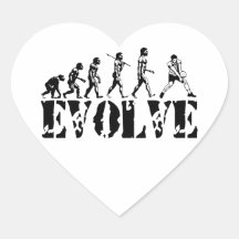 Volleyball-Strand-Spieler-Evolutions-Sport-Kunst Herz Aufkleber