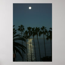 Vollmond über Wasser Posterdruck