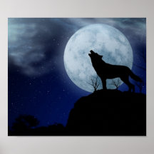 Vollmond-Wolf Poster