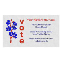 VOTE 2012 CARTES DE VISITE PERSONNELLES